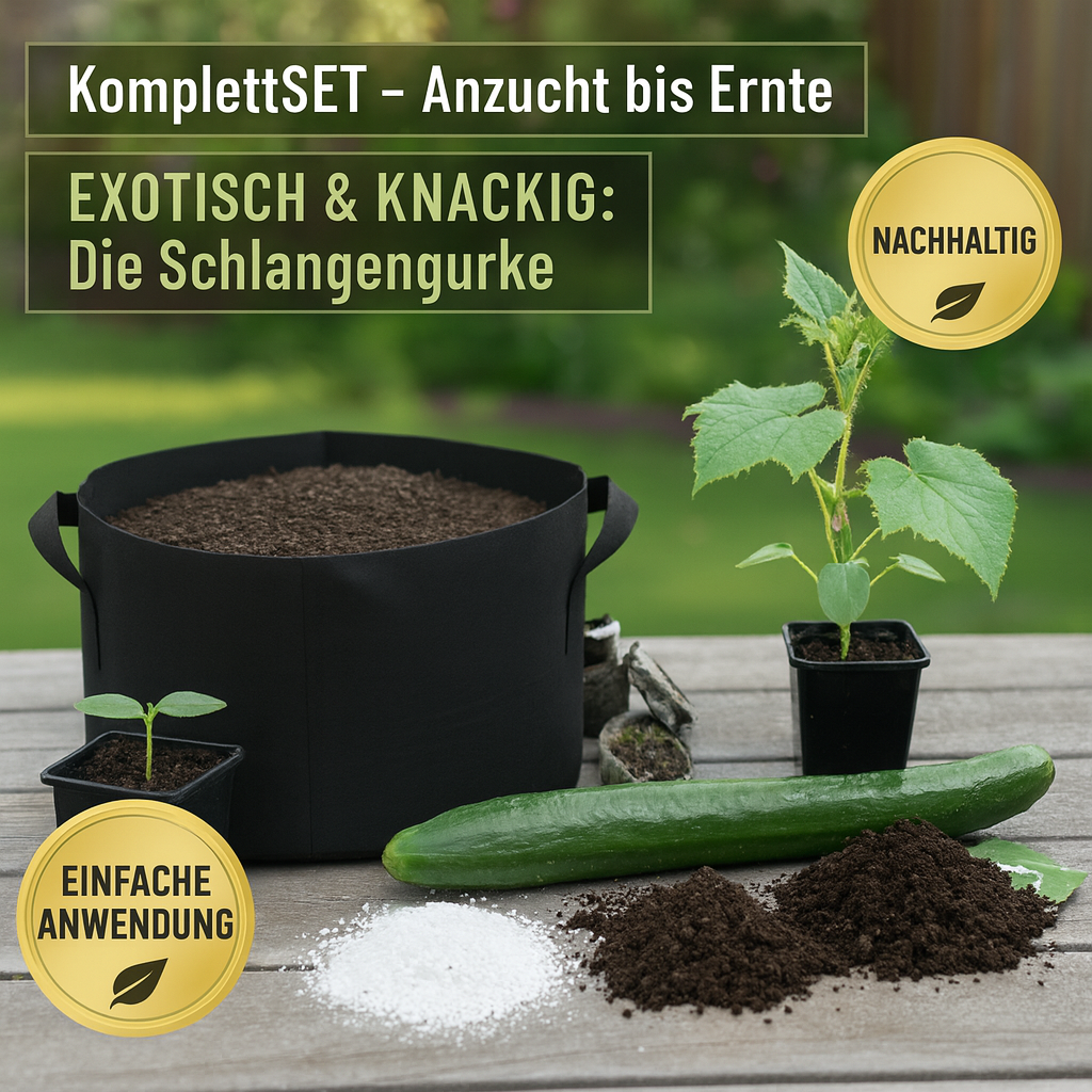 KomplettSET Schlangengurke – Von der Anzucht bis zur Ernte