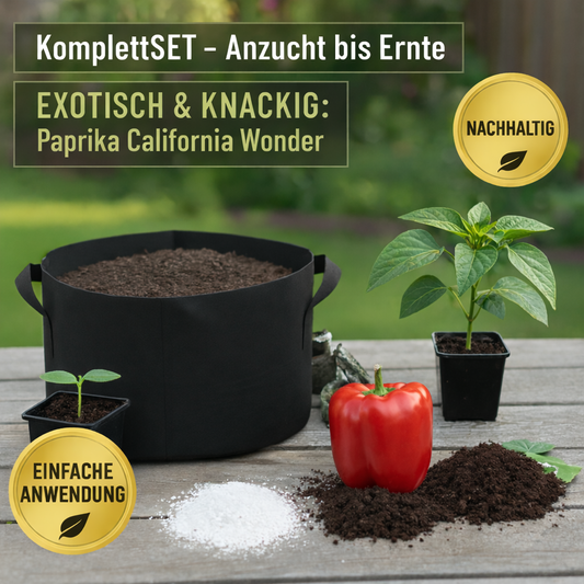 KomplettSET Paprika California Wonder - Von der Anzucht bis zur Ernte