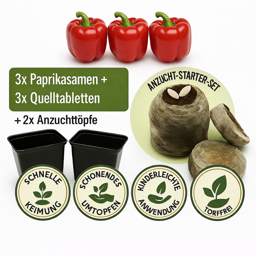 KomplettSET Paprika California Wonder - Von der Anzucht bis zur Ernte