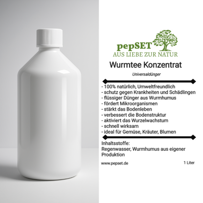 Wurmtee, Flüssigdünger, natürlich, organisch, schnell wirksam