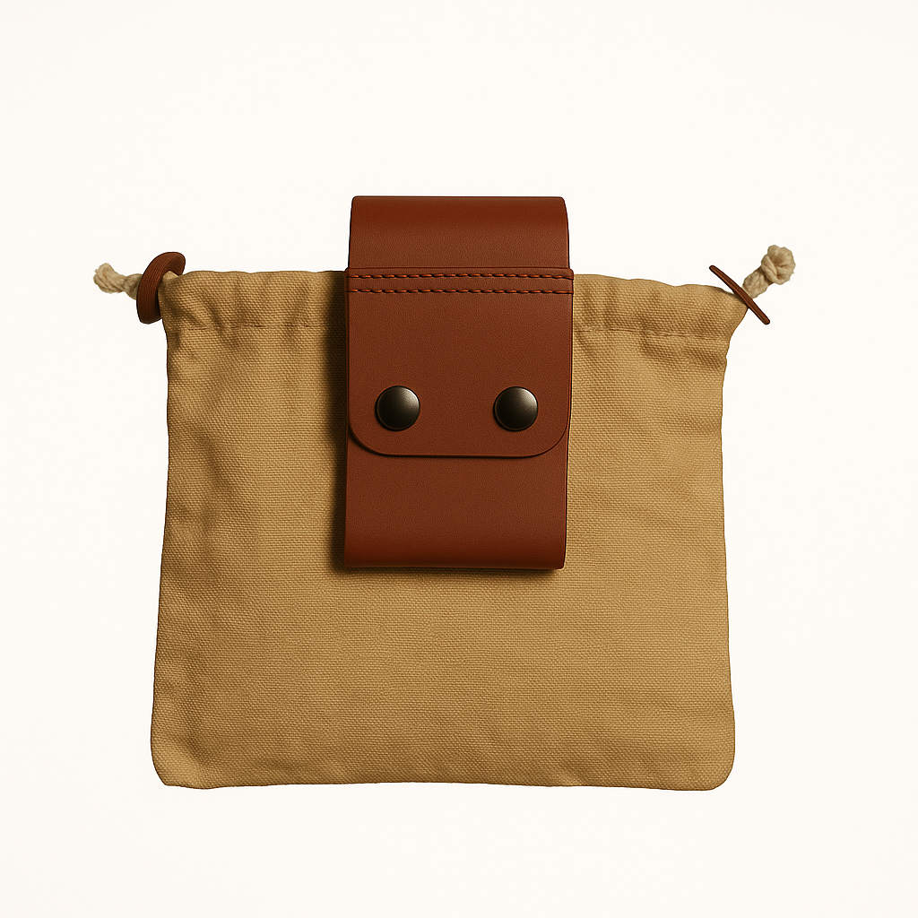 Profi Feuerstahl / Feuerstarter mit Zunder & Gürteltasche